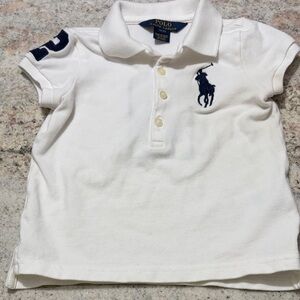 Polo by Ralph Lauren Kids White Polo with Navy Accents